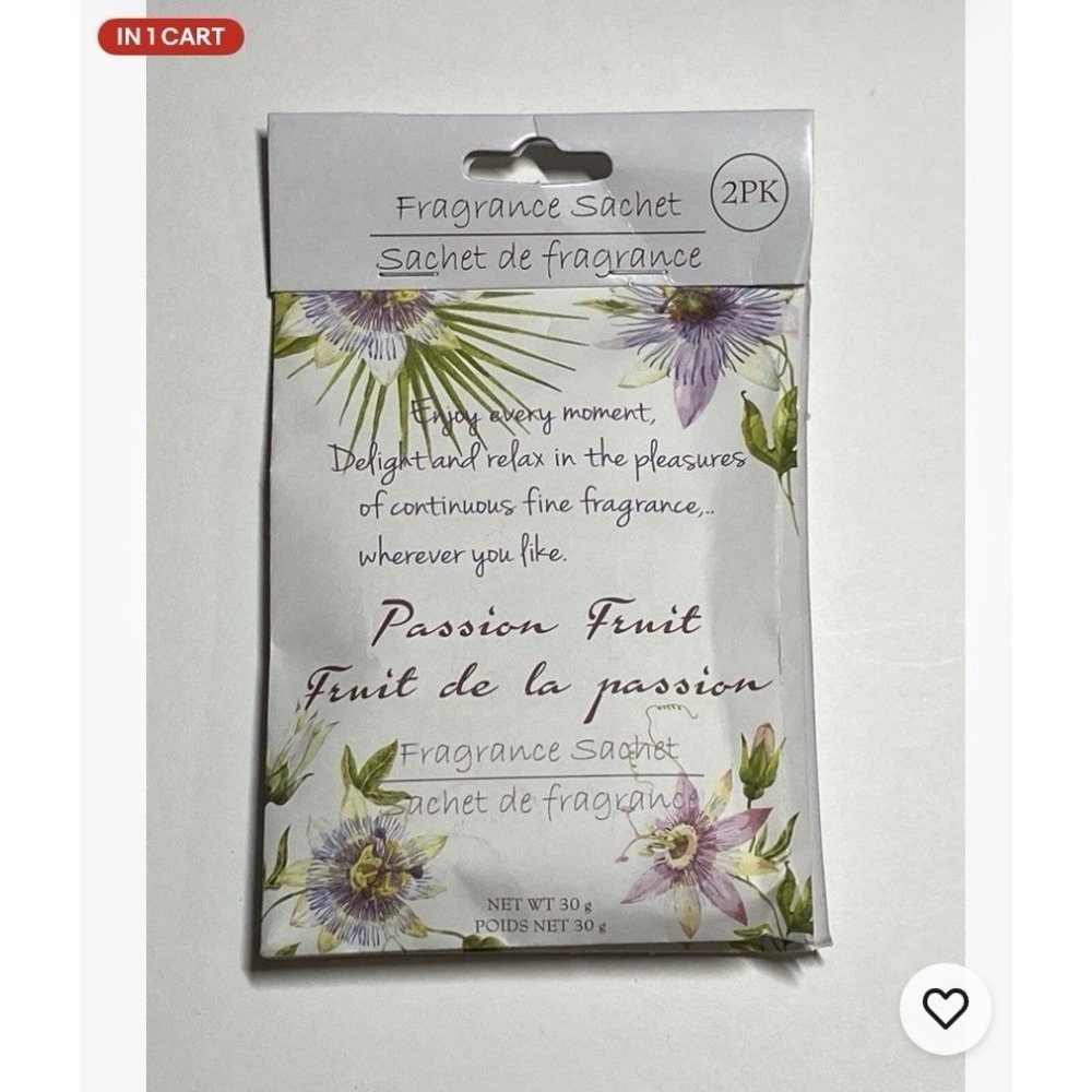 Fragrance Sachet PASSION FRUIT Scent - One 2-pack